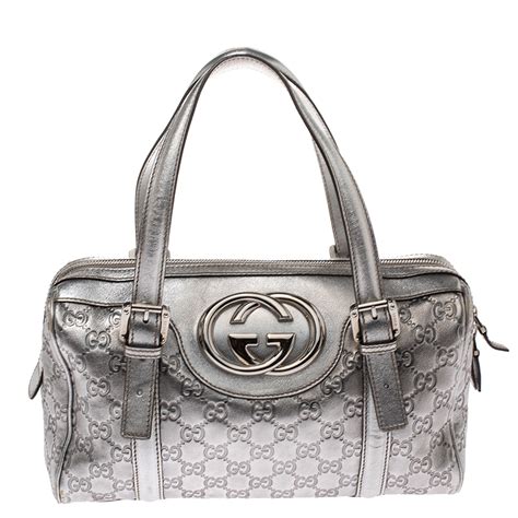 gucci guccissima silver tote bag|Gucci guccissima boston bag.